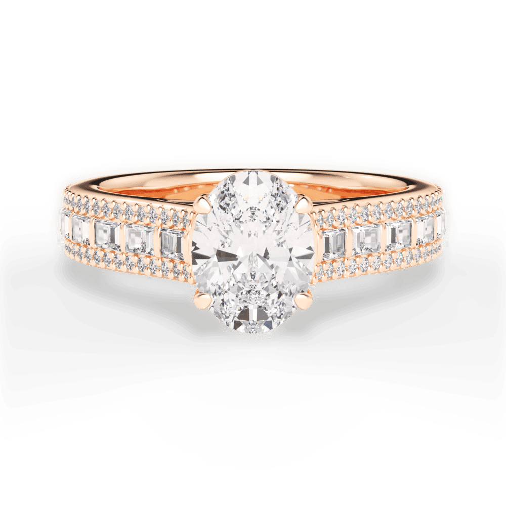 14kt Rose Gold/18kt Rose Gold/oval/top