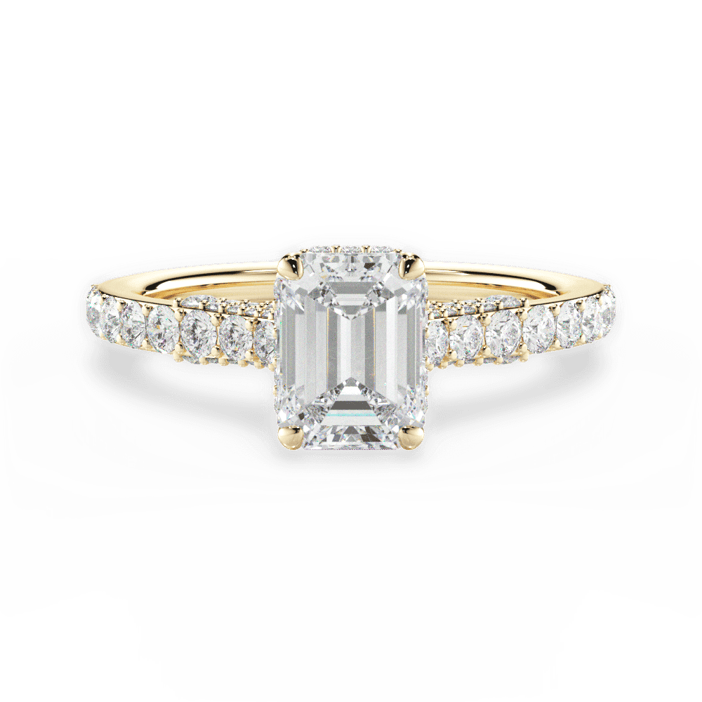 14kt Yellow Gold/18kt Yellow Gold/emerald/top