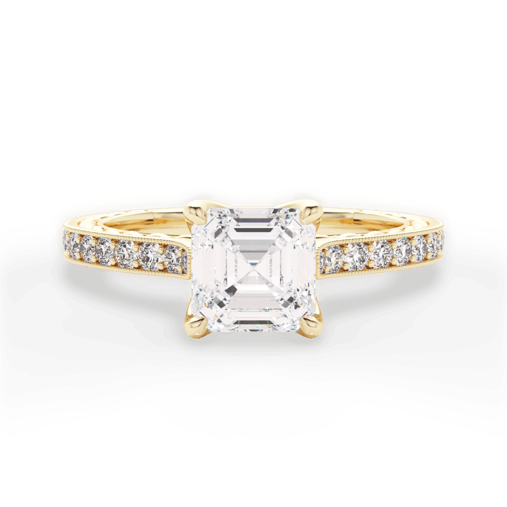 14kt Yellow Gold/18kt Yellow Gold/asscher/top