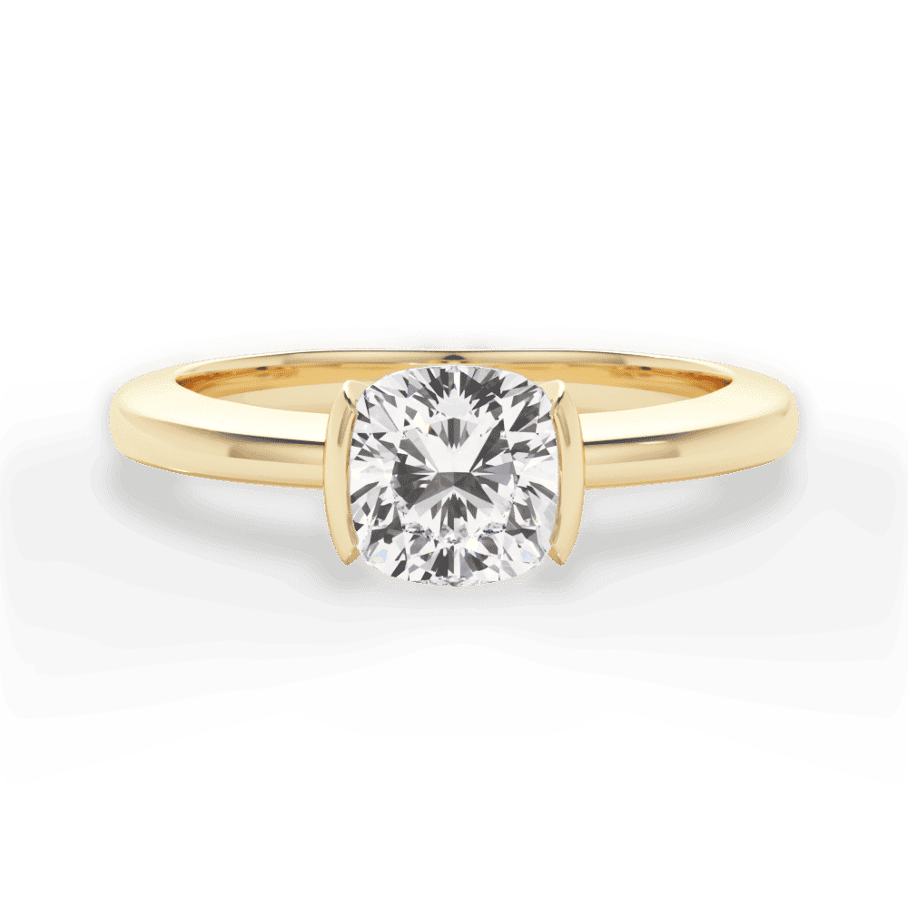 14kt Yellow Gold/18kt Yellow Gold/cushion/top