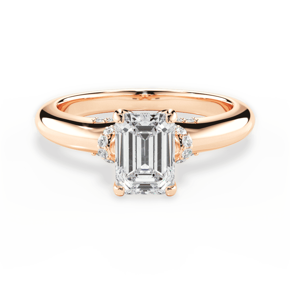 14kt Rose Gold/18kt Rose Gold/emerald/top