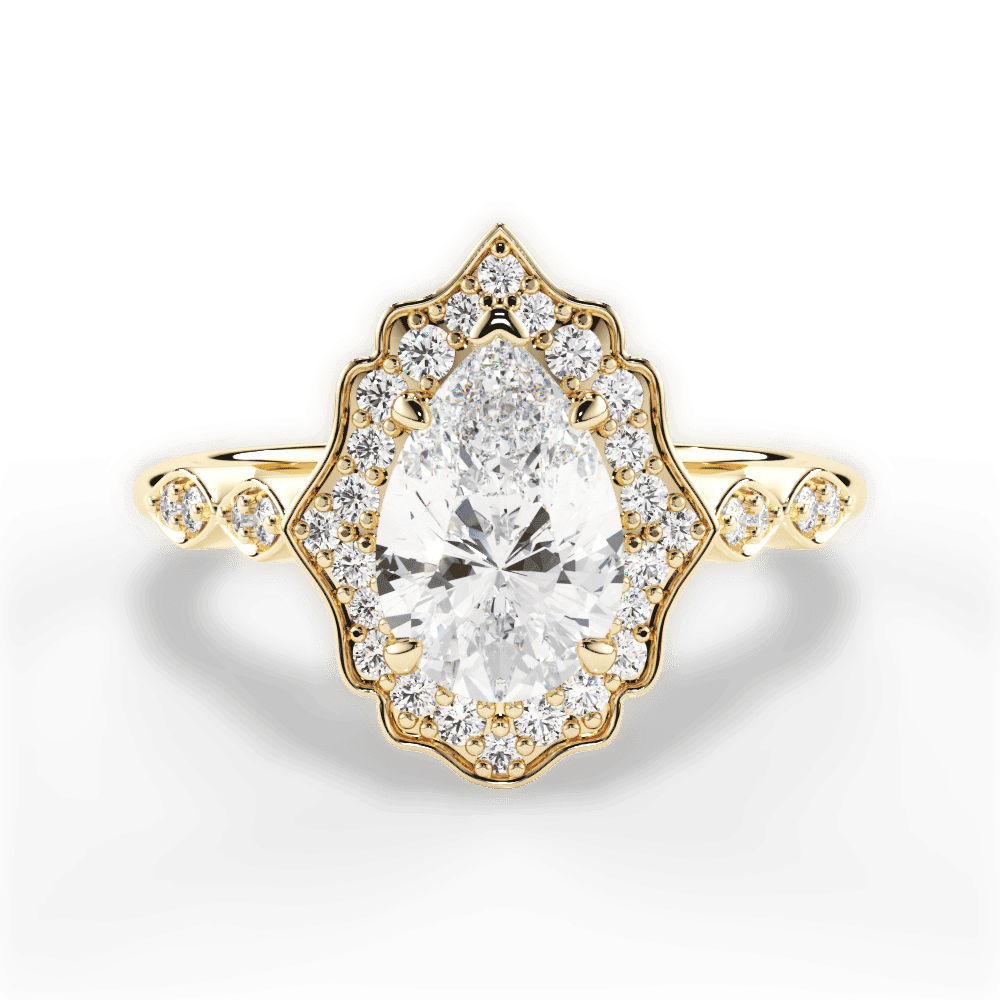 14kt Yellow Gold/18kt Yellow Gold/pear/top