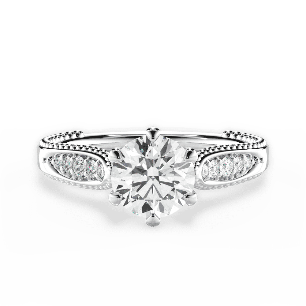 14kt White Gold/18kt White Gold/Platinum/round/top