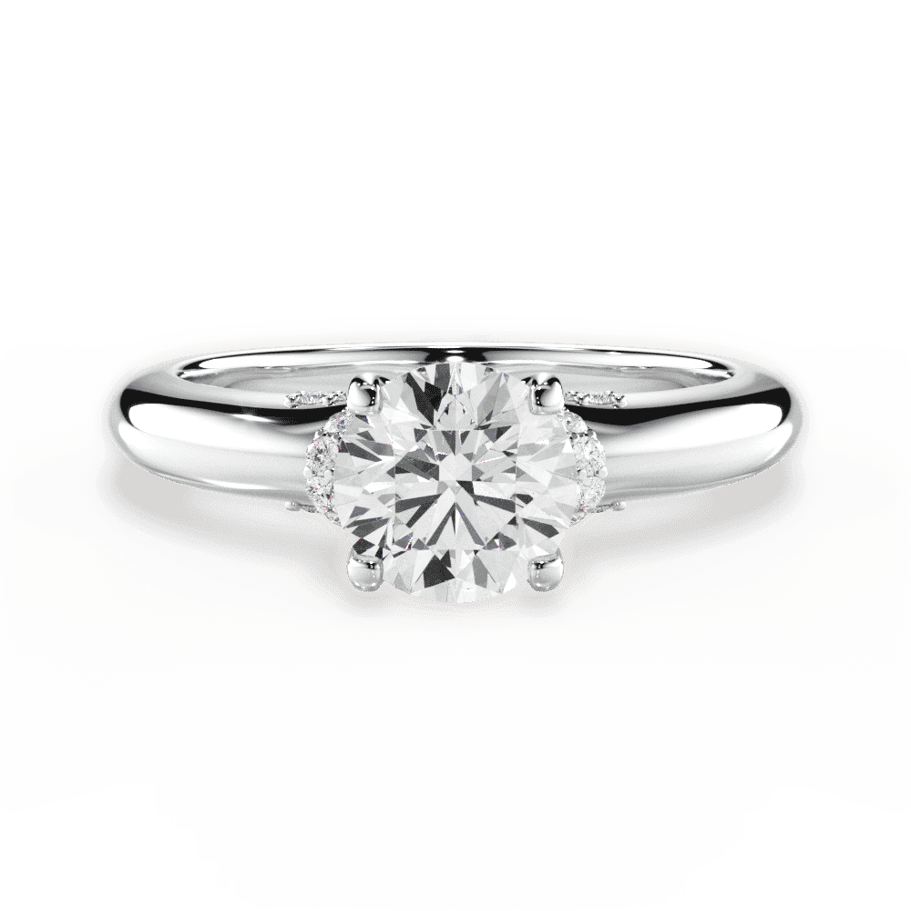 14kt White Gold/18kt White Gold/Platinum/round/top