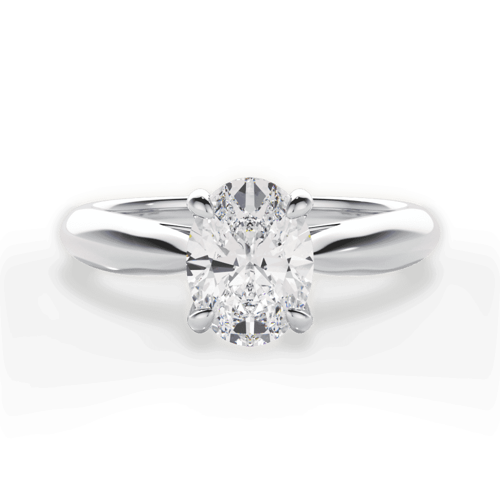 14kt White Gold/18kt White Gold/Platinum/oval/top