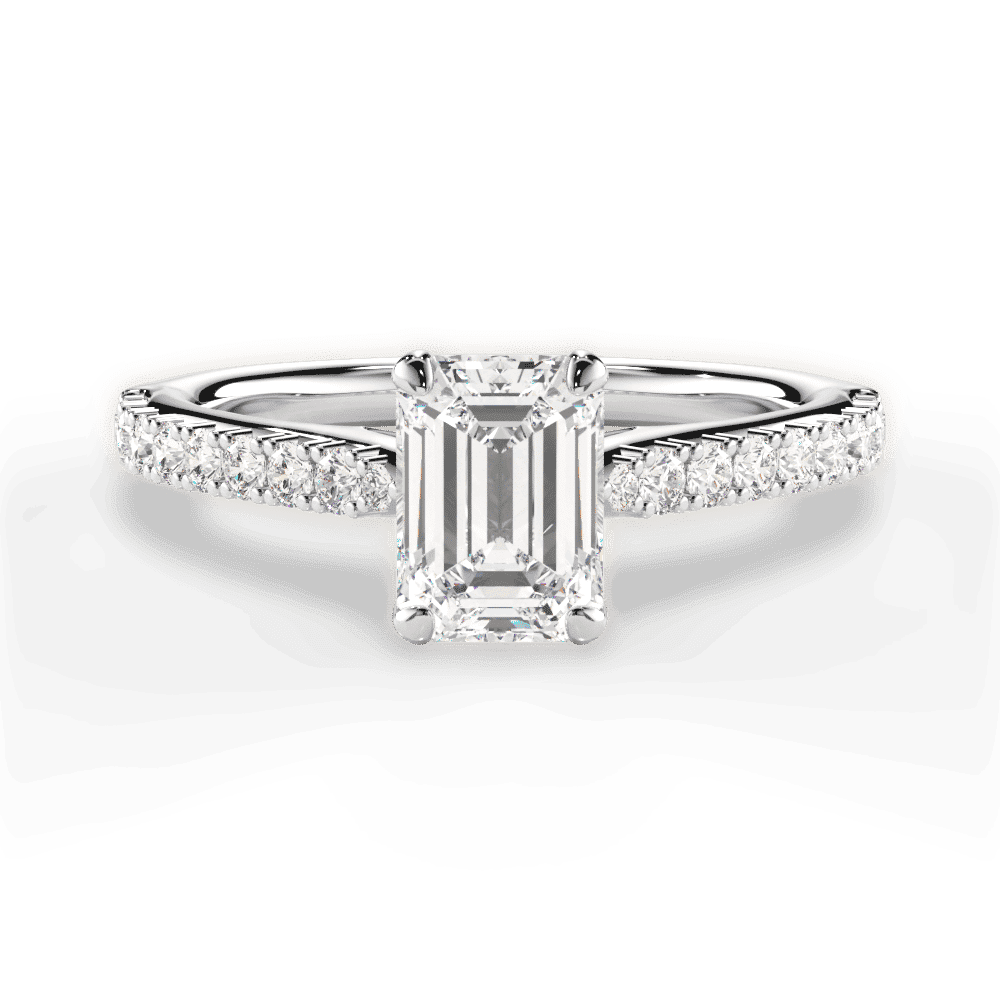 14kt White Gold/18kt White Gold/Platinum/emerald/top