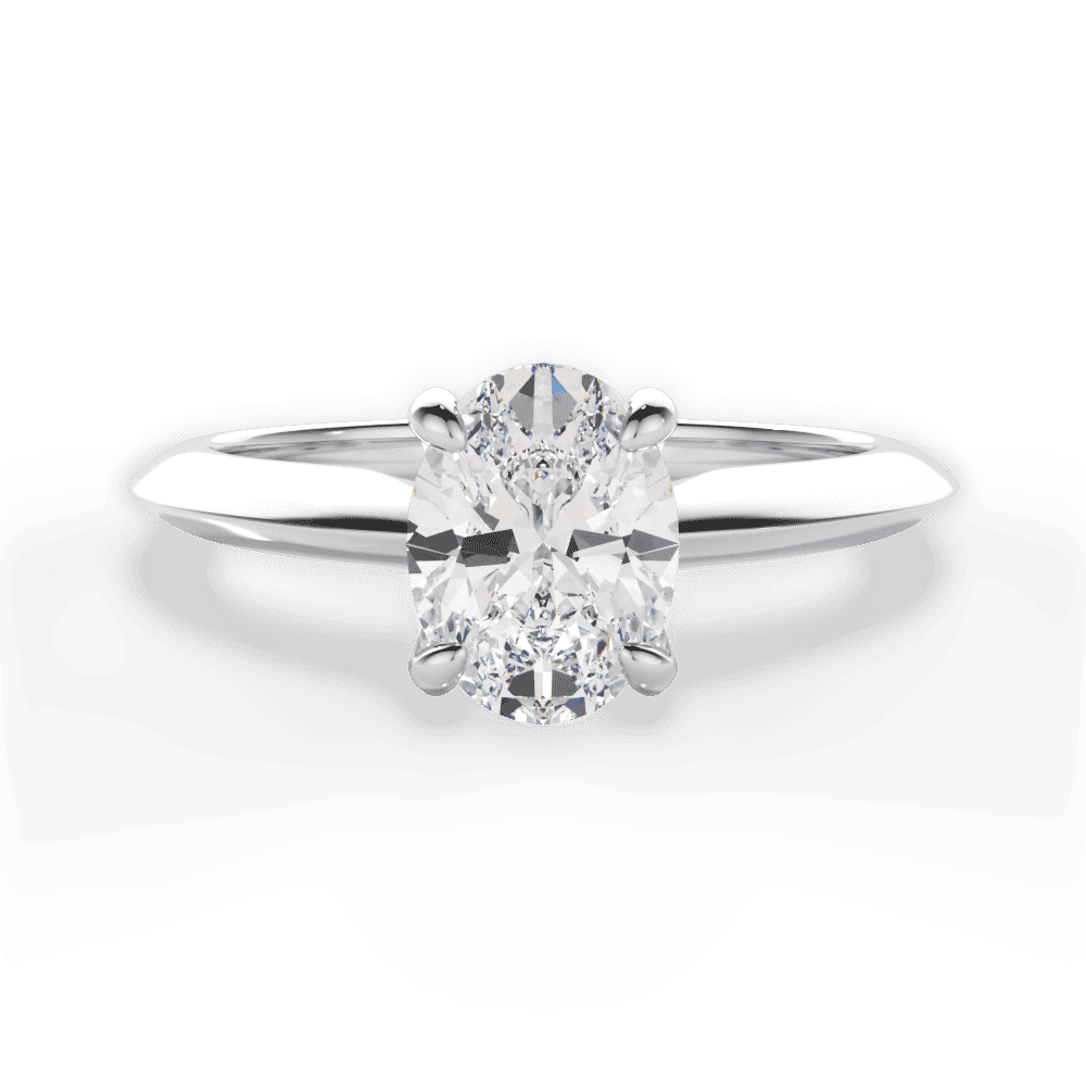 14kt White Gold/18kt White Gold/Platinum/oval/top