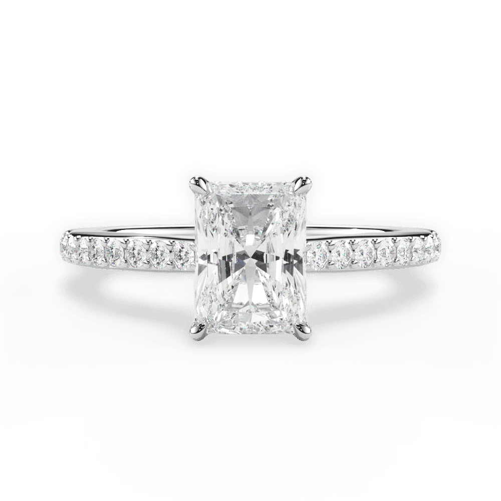 14kt White Gold/18kt White Gold/Platinum/radiant/top