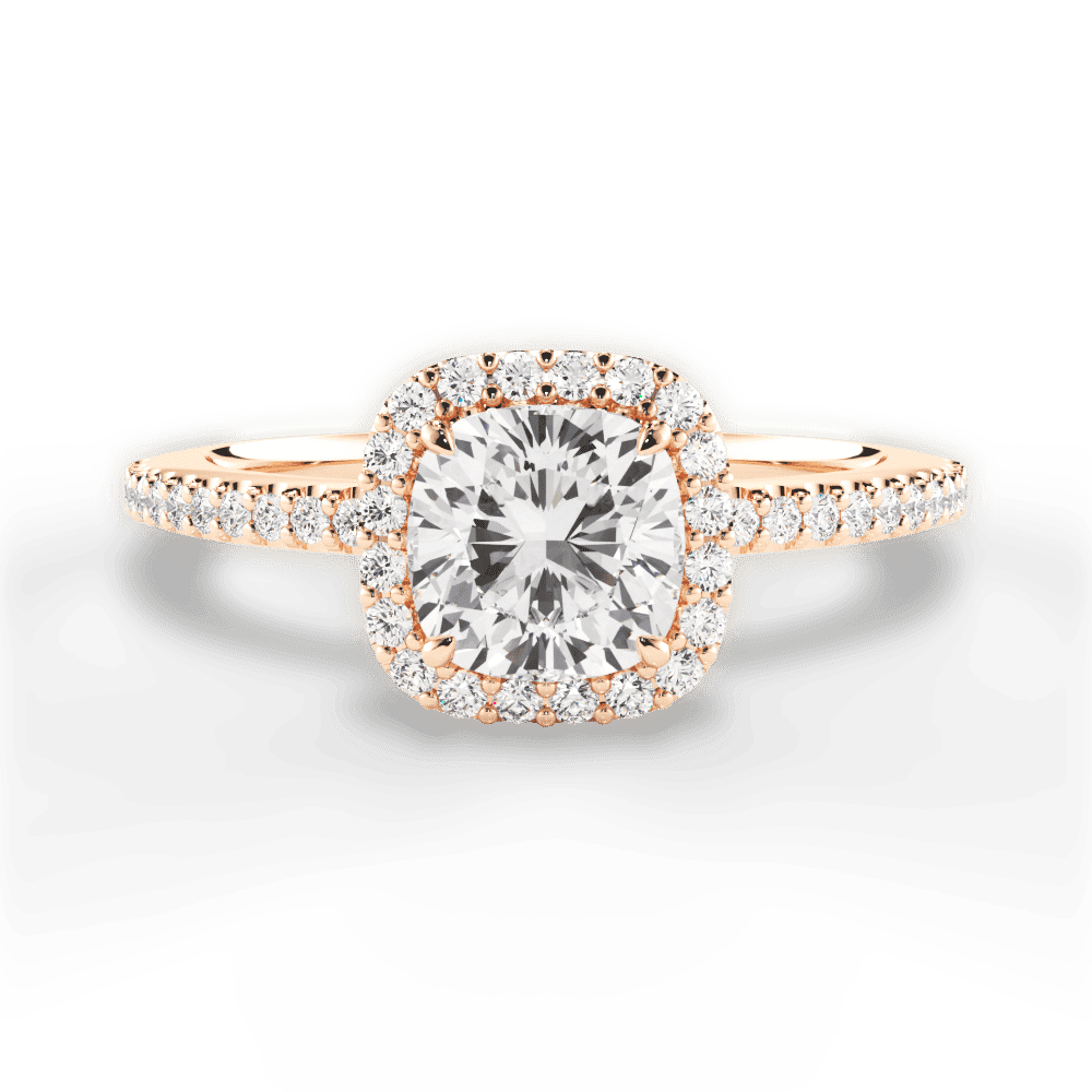 14kt Rose Gold/18kt Rose Gold/cushion/top