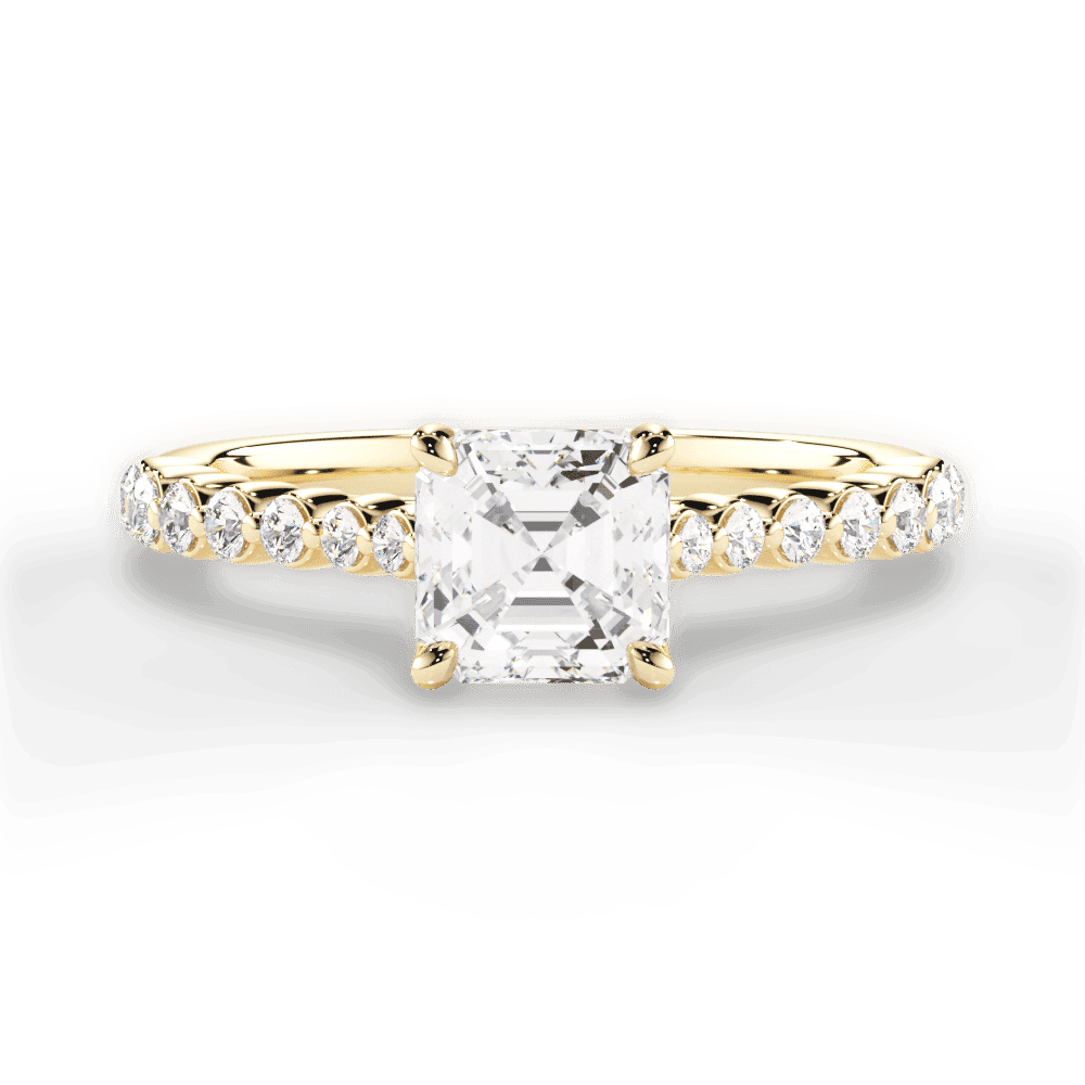 14kt Yellow Gold/18kt Yellow Gold/asscher/top