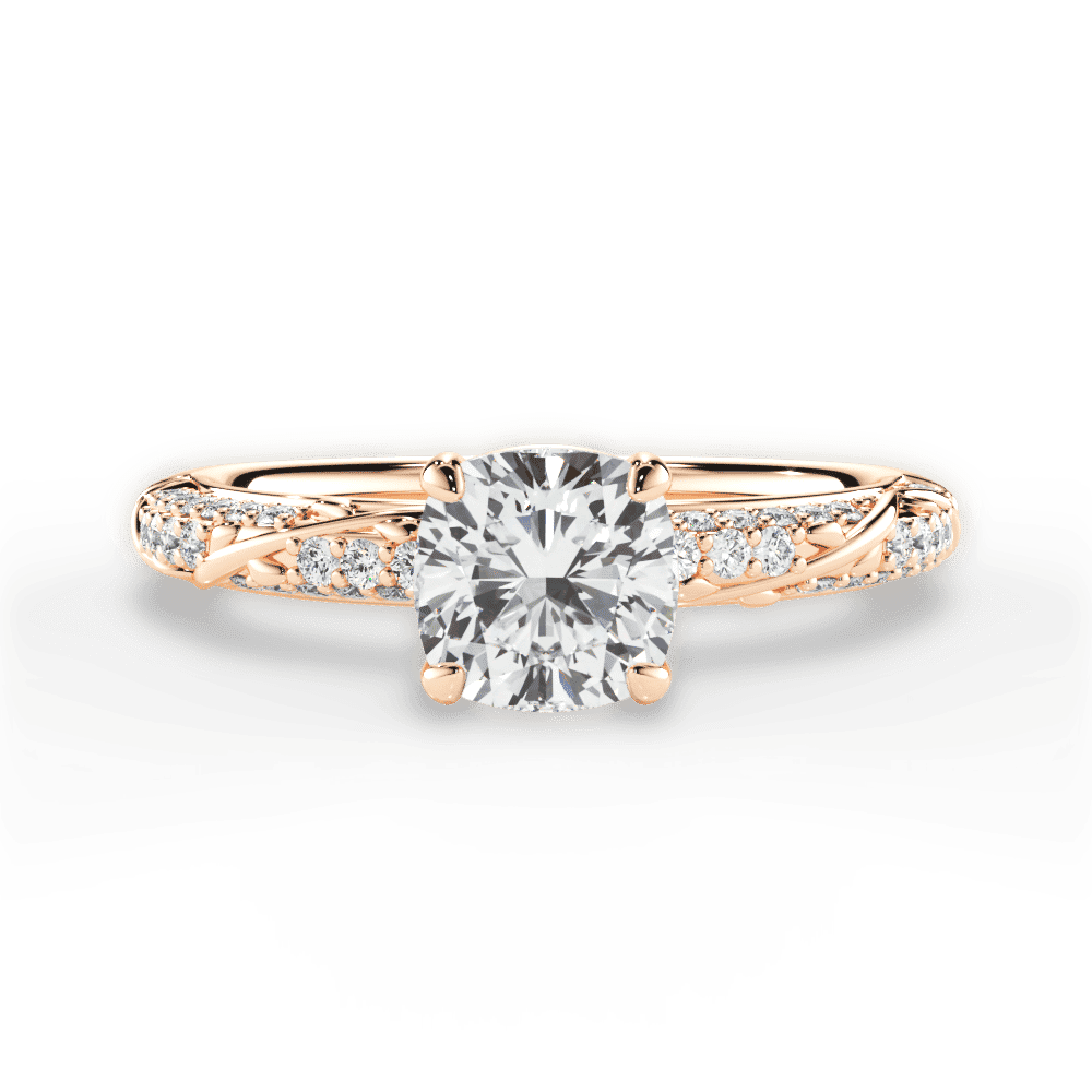 14kt Rose Gold/18kt Rose Gold/cushion/top