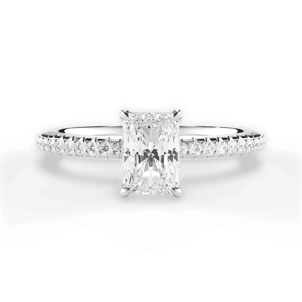 14kt White Gold/18kt White Gold/Platinum/radiant/top