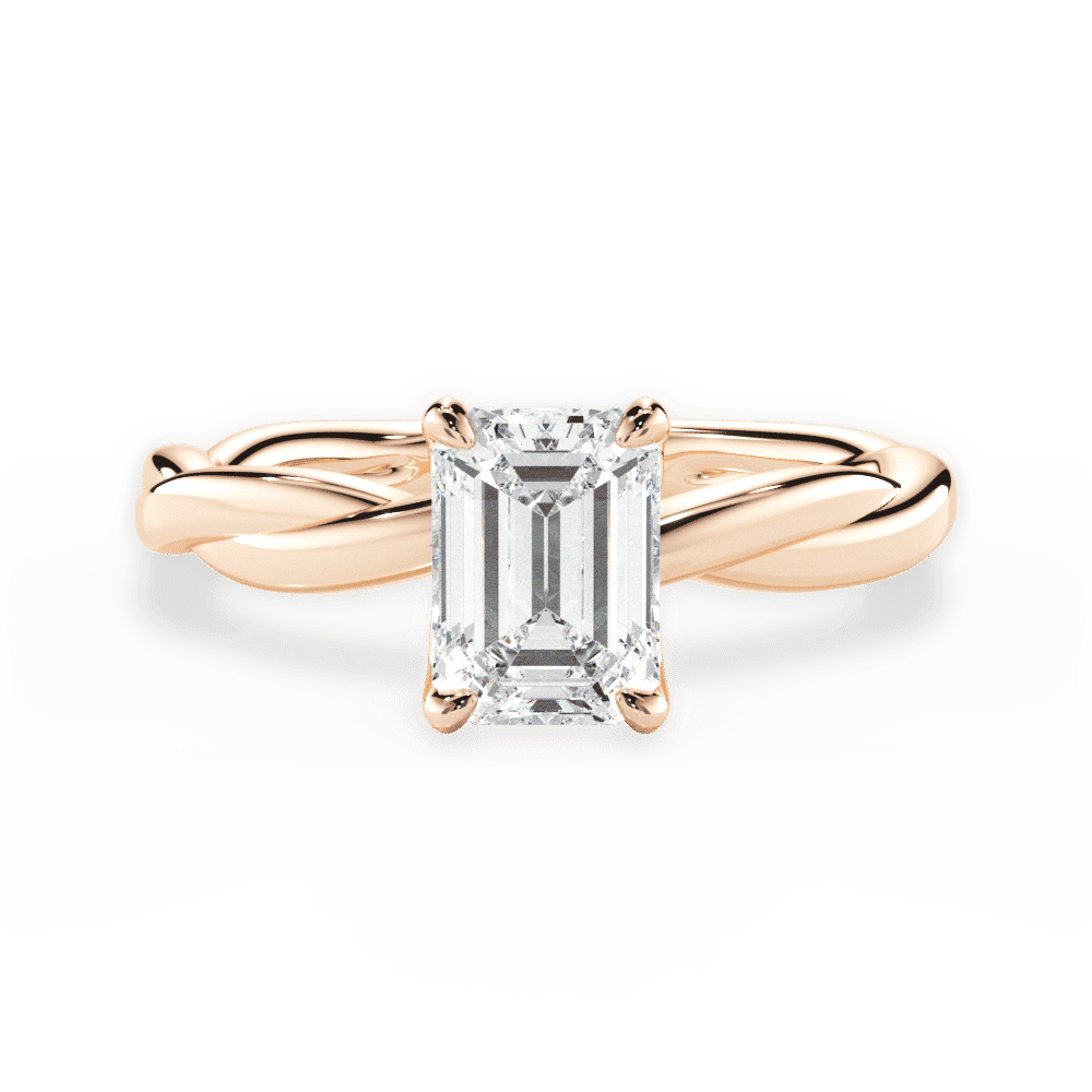 14kt Rose Gold/18kt Rose Gold/emerald/top