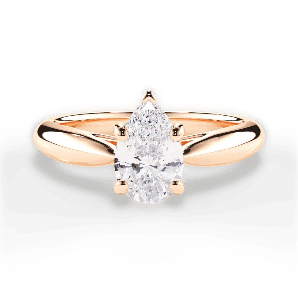 14kt Rose Gold/18kt Rose Gold/pear/top