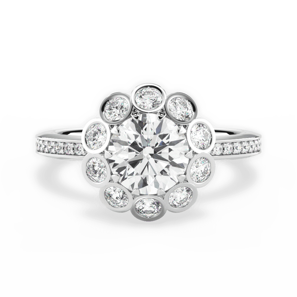 14kt White Gold/18kt White Gold/Platinum/round/top