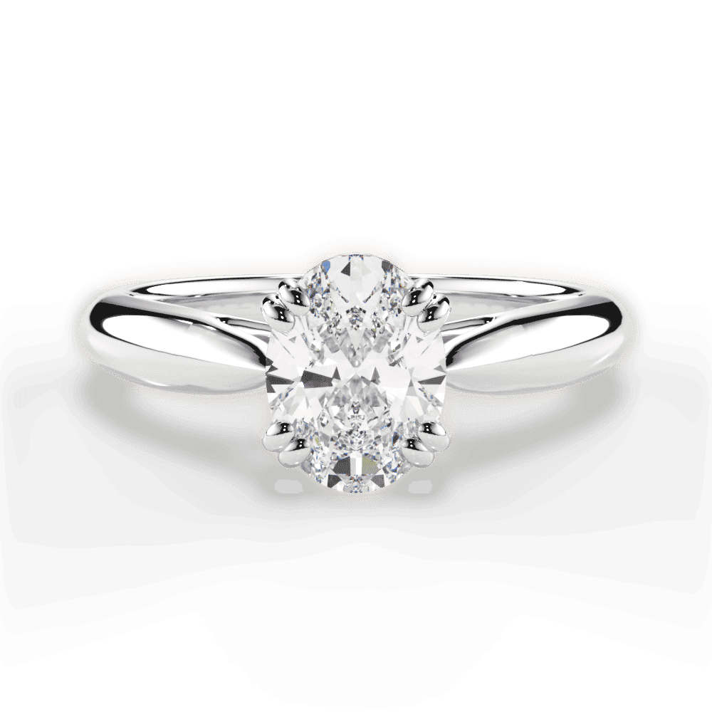 14kt White Gold/18kt White Gold/Platinum/oval/top