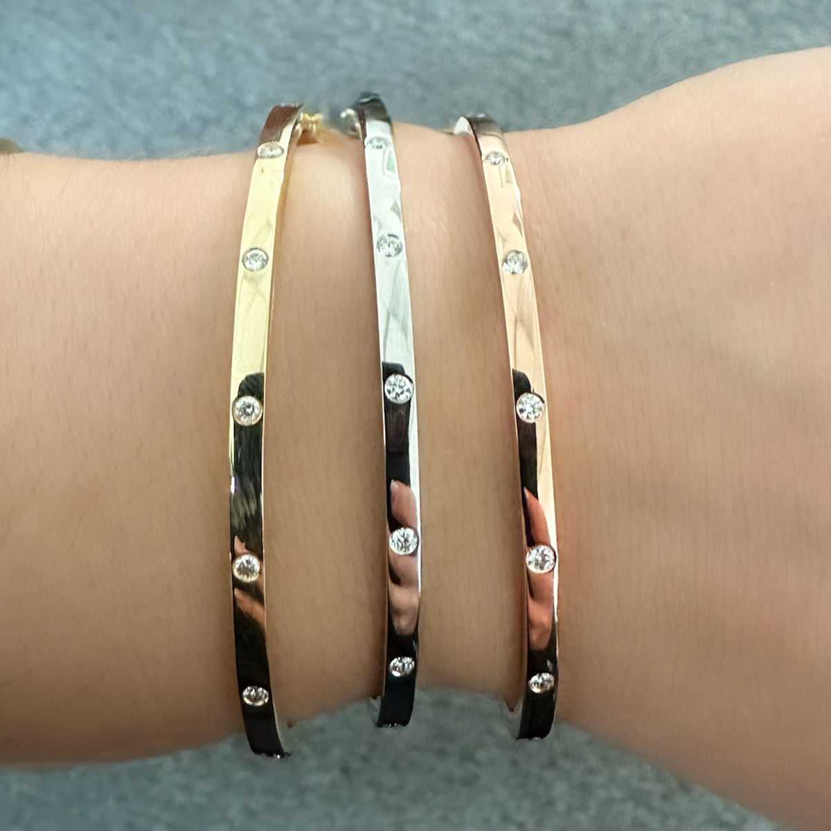 14kt white gold/14kt yellow gold/14kt rose gold/0.25/front