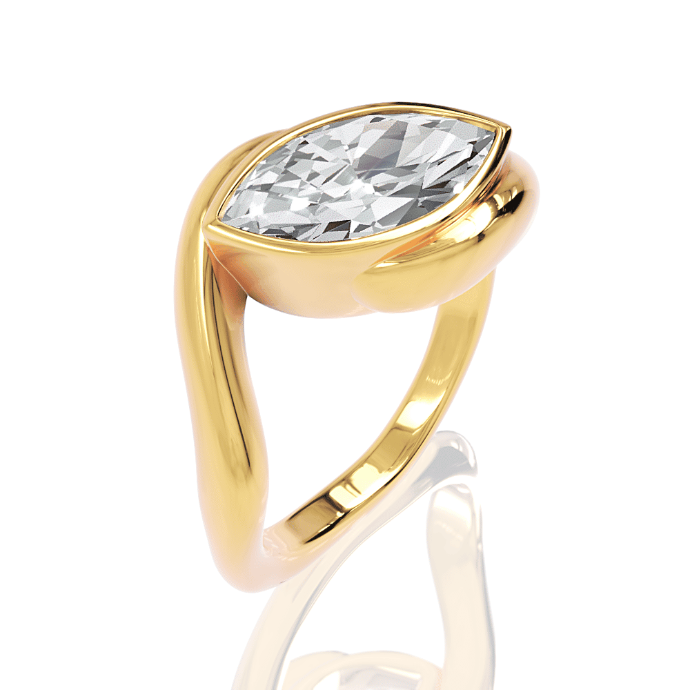 18kt yellow gold/marquise/front