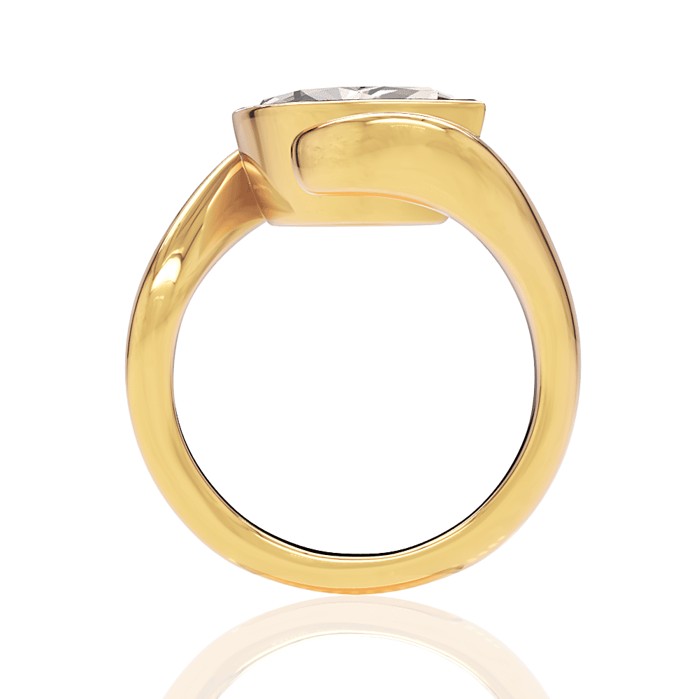18kt yellow gold/marquise/side