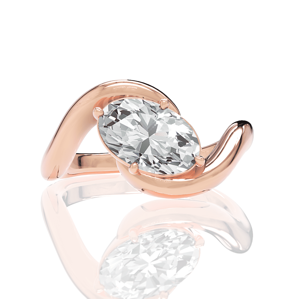 18kt rose gold/oval/top