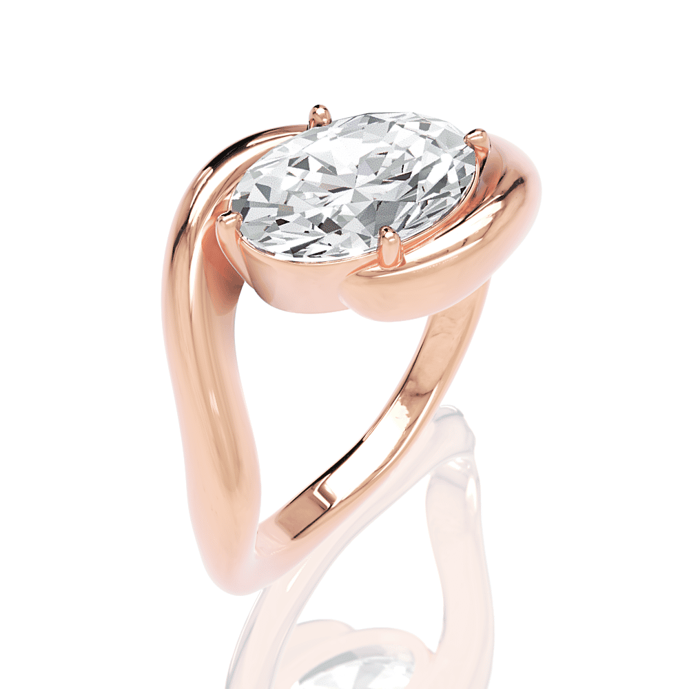 18kt rose gold/oval/front