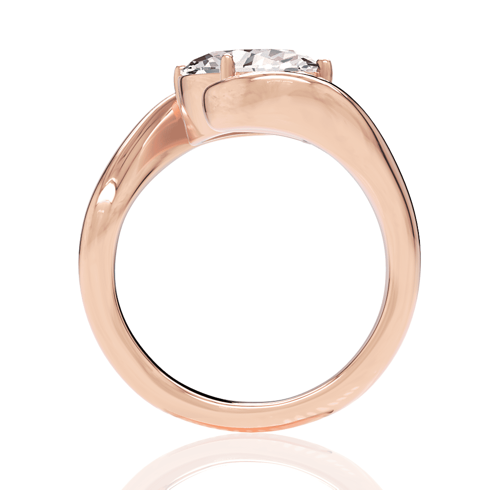 18kt rose gold/oval/side