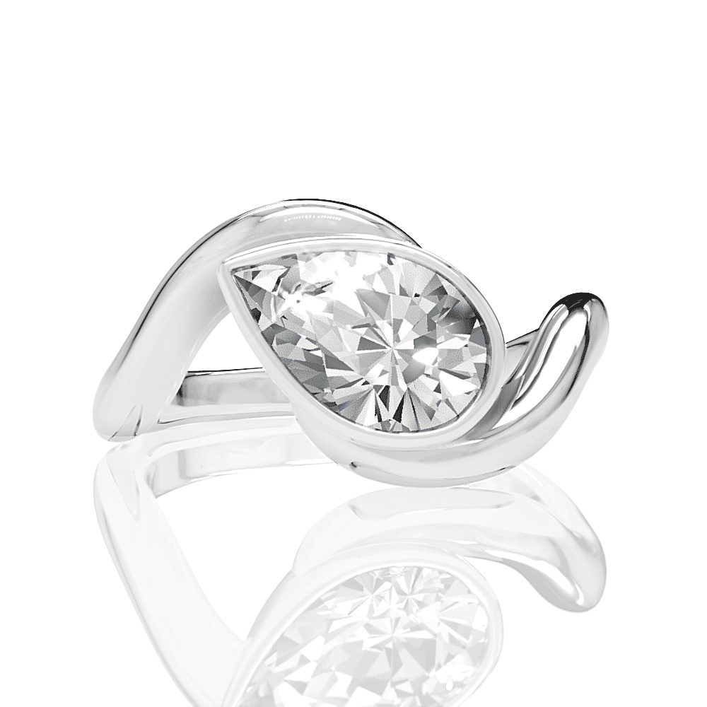 14kt white gold/18kt white gold/platinum/pear/top