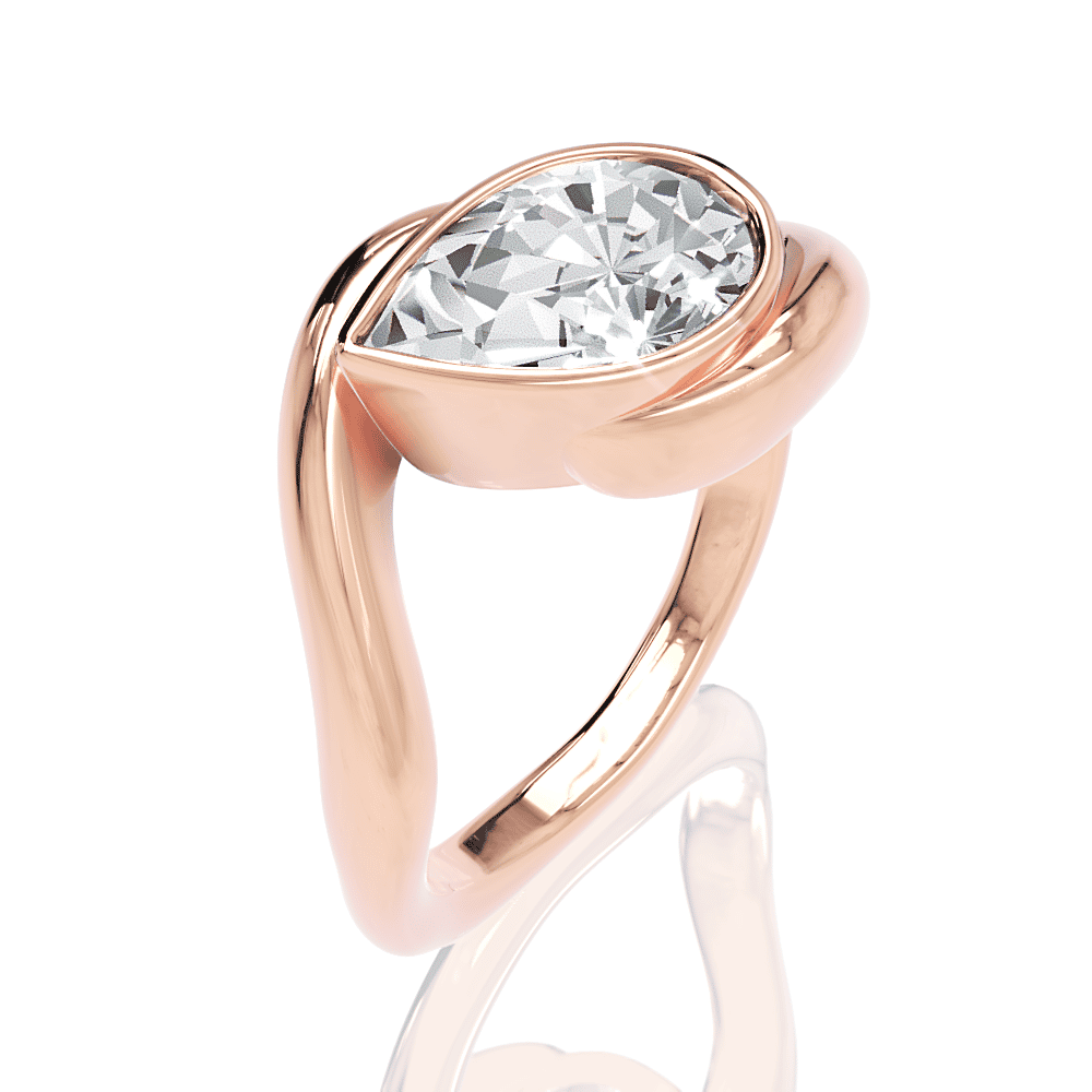 18kt rose gold/pear/front