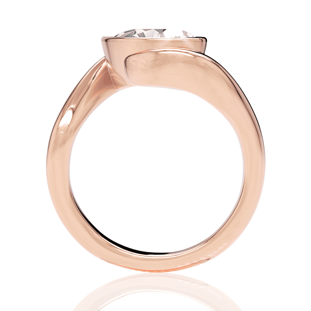 18kt rose gold/pear/side