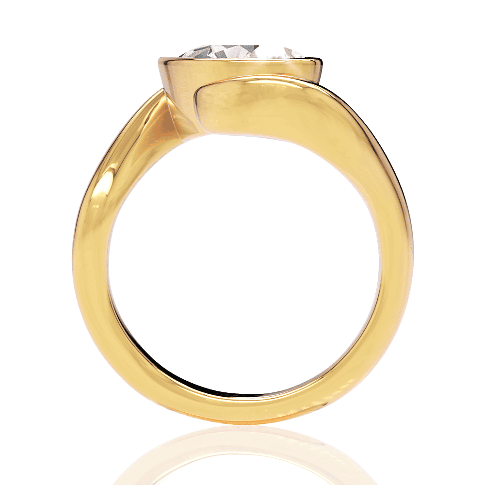 18kt yellow gold/pear/side