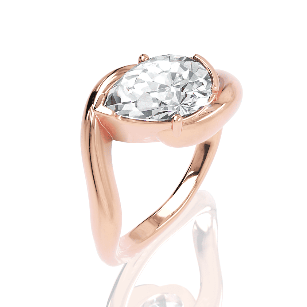 18kt rose gold/pear/front