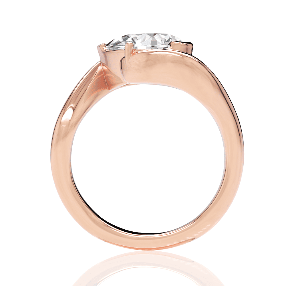 18kt rose gold/pear/side