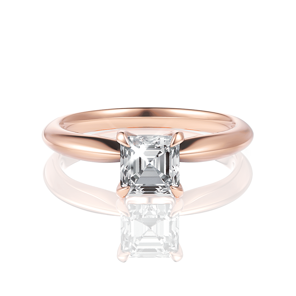 18kt rose gold/asscher/top