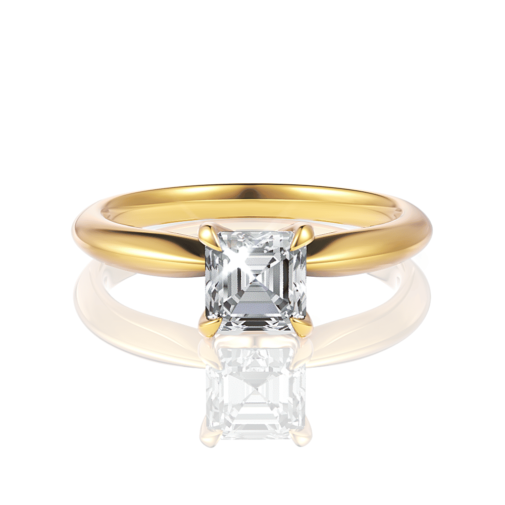 18kt yellow gold/asscher/top sku 1ASZ1417-4