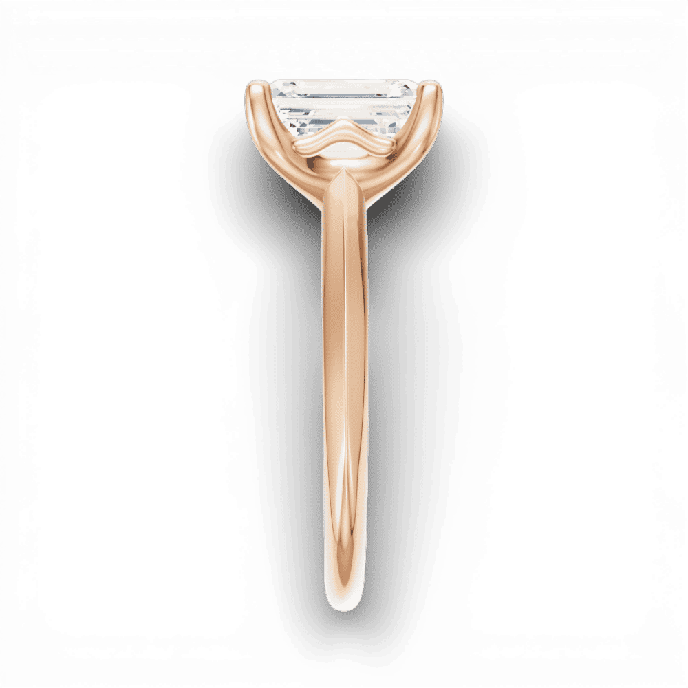 18kt rose gold/emerald/side