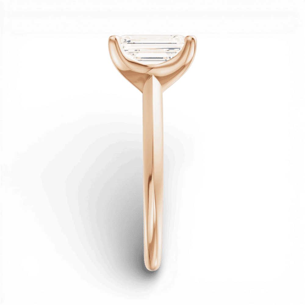 18kt rose gold/emerald/side