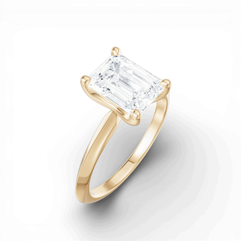 14kt yellow gold/18kt yellow gold/emerald/perspective