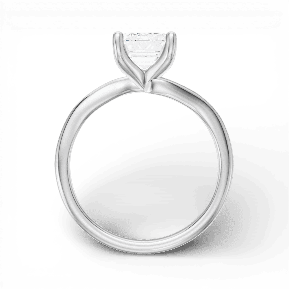 14kt white gold/18kt white gold/platinum/emerald/front