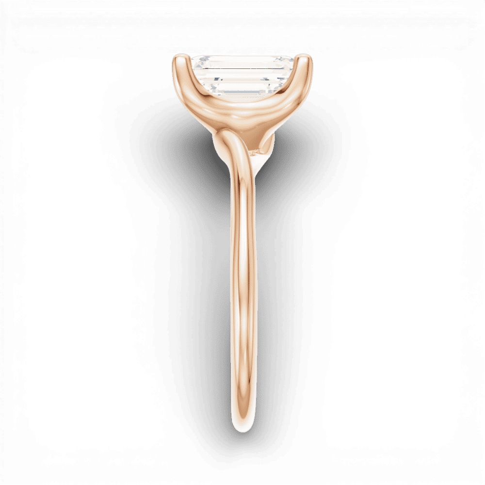 18kt rose gold/emerald/side