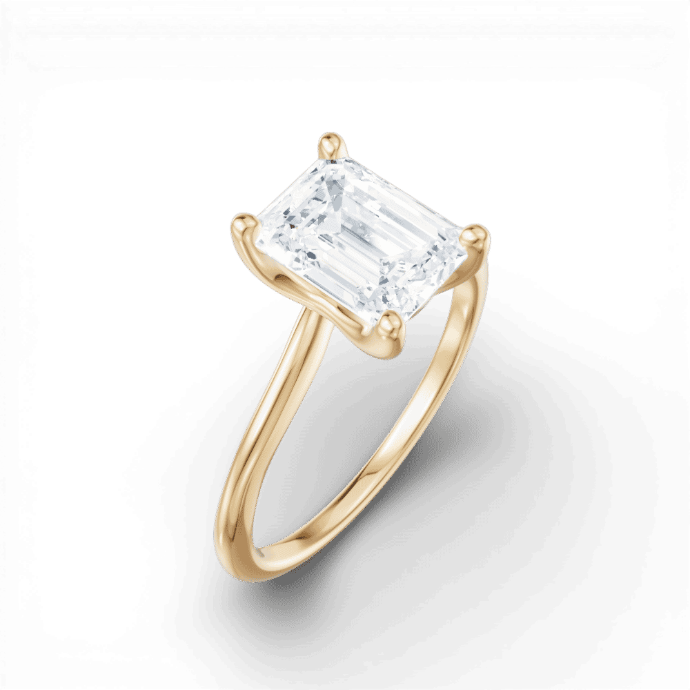 14kt yellow gold/18kt yellow gold/emerald/perspective