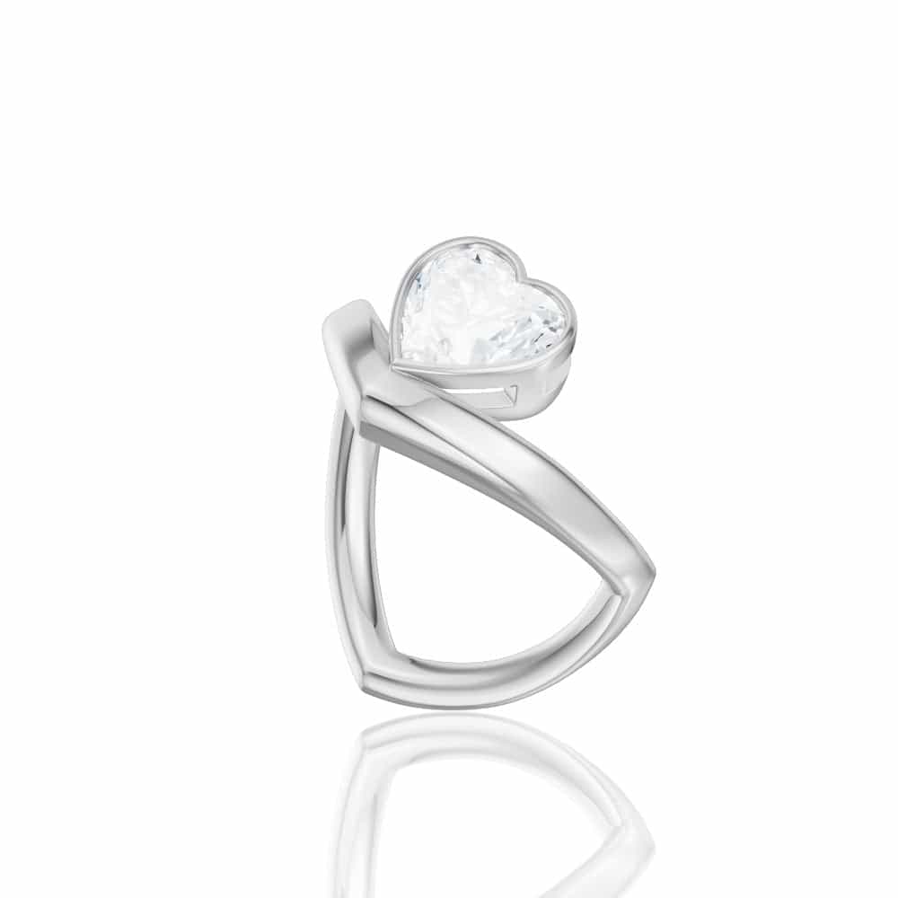 14kt white gold/18kt white gold/platinum/heart/front