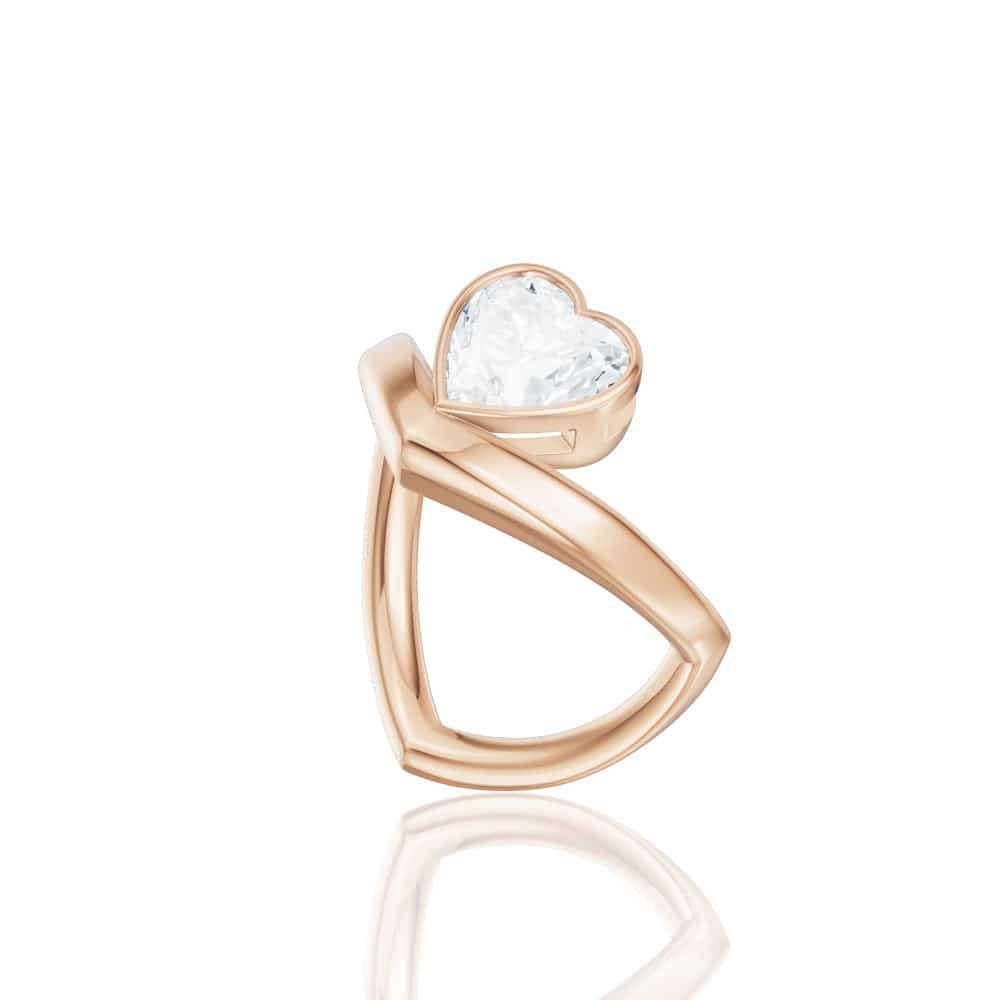 18kt rose gold/heart/front