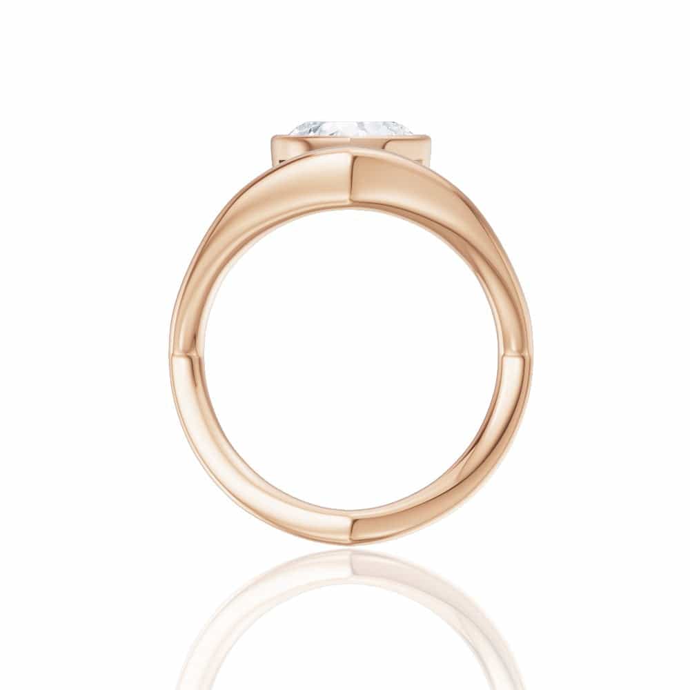 18kt rose gold/heart/side