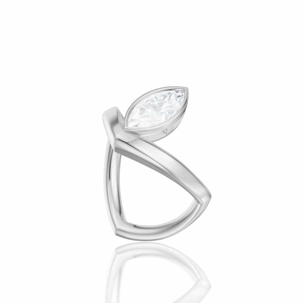 14kt white gold/18kt white gold/platinum/marquise/front