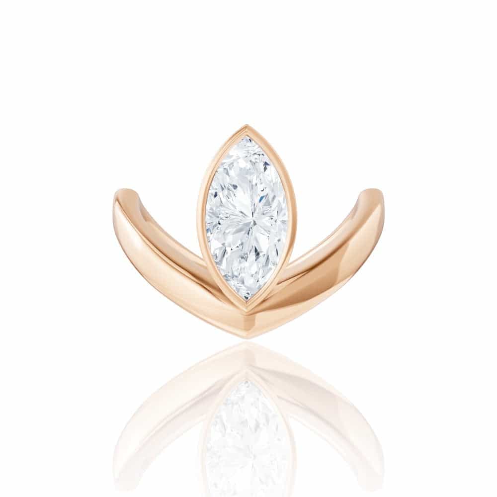18kt rose gold/marquise/top