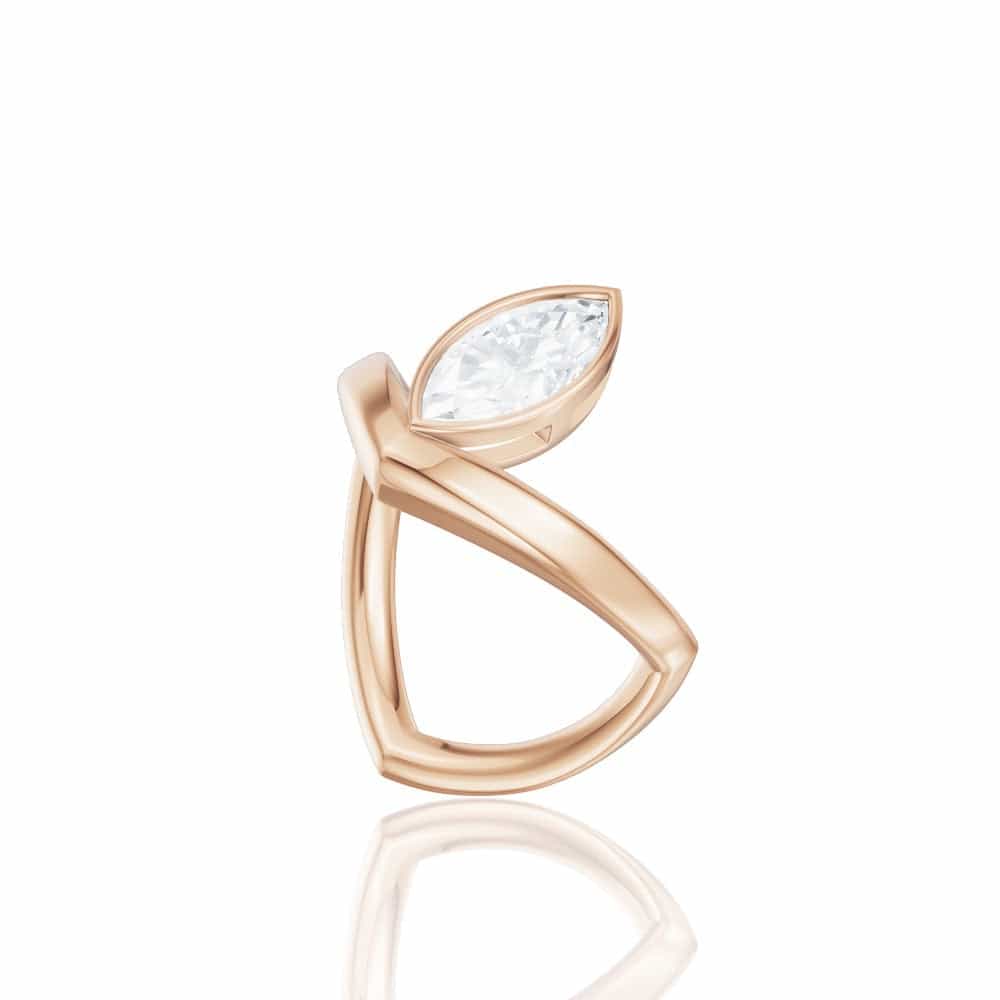18kt rose gold/marquise/front