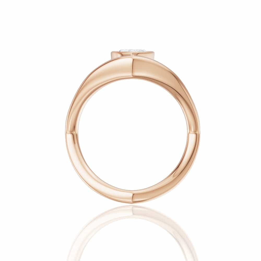 18kt rose gold/marquise/side