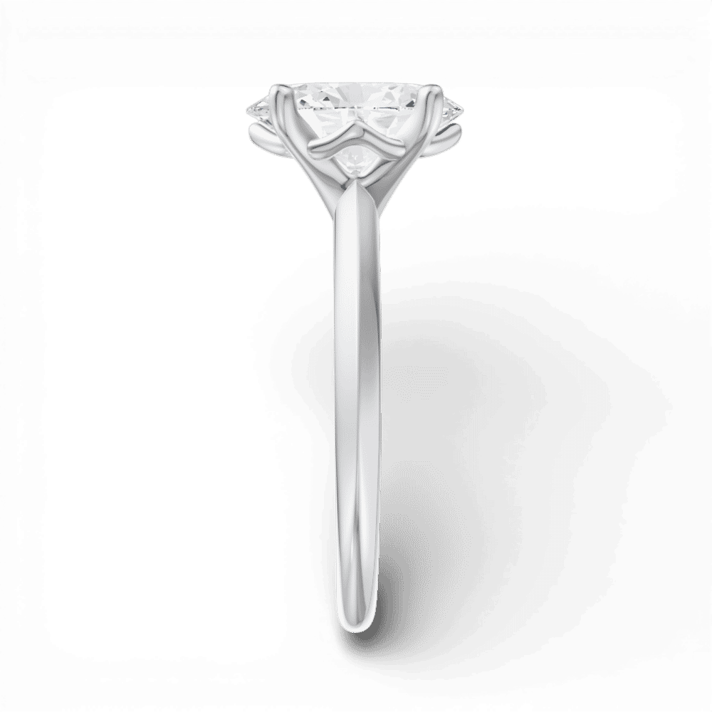 14kt white gold/18kt white gold/platinum/oval/side