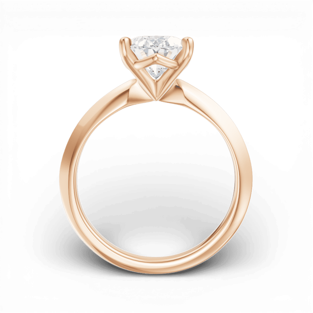 18kt rose gold/oval/front