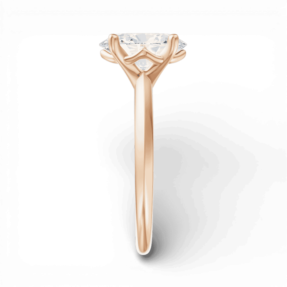 18kt rose gold/oval/side